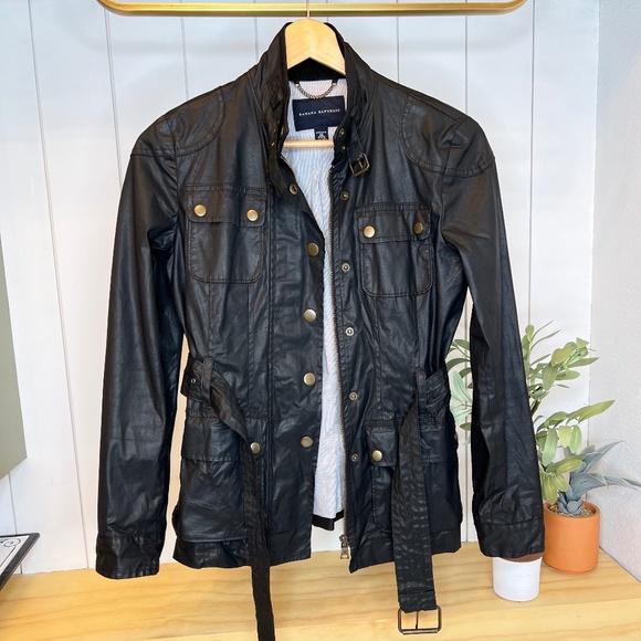 Banana Republic Jackets & Blazers - Banana Republic Stretch  Black Belted Moto Jacket Women's Size XS